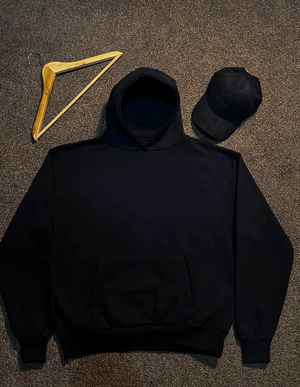 Low Profile Obsidian Black Hoodie