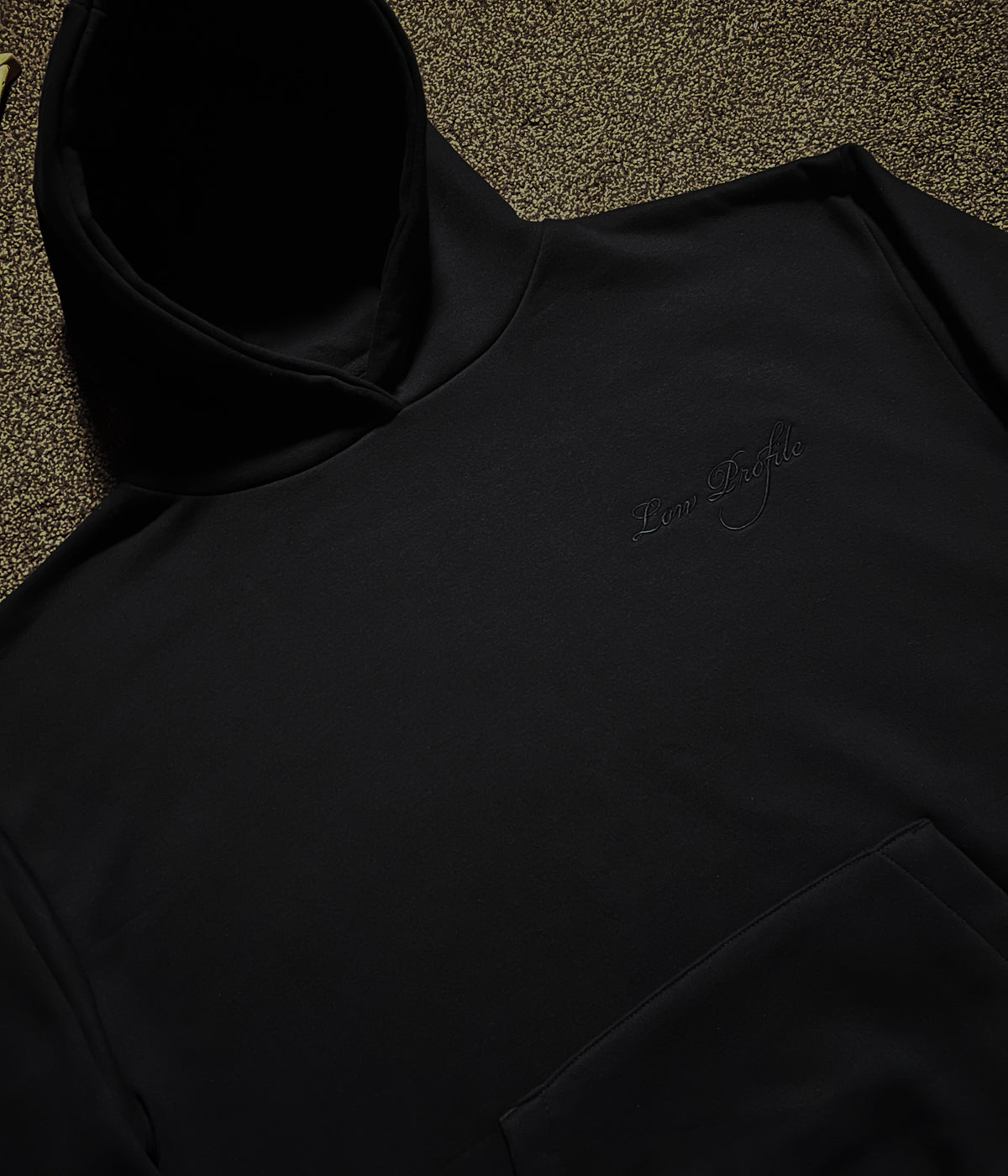 Low Profile Obsidian Black Hoodie