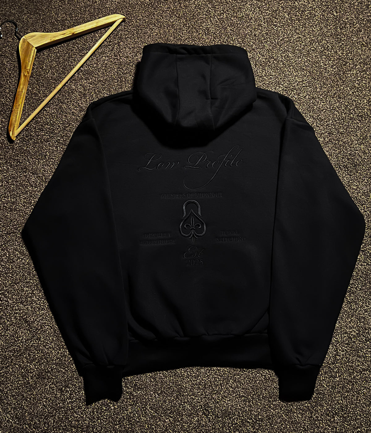 Low Profile Obsidian Black Hoodie