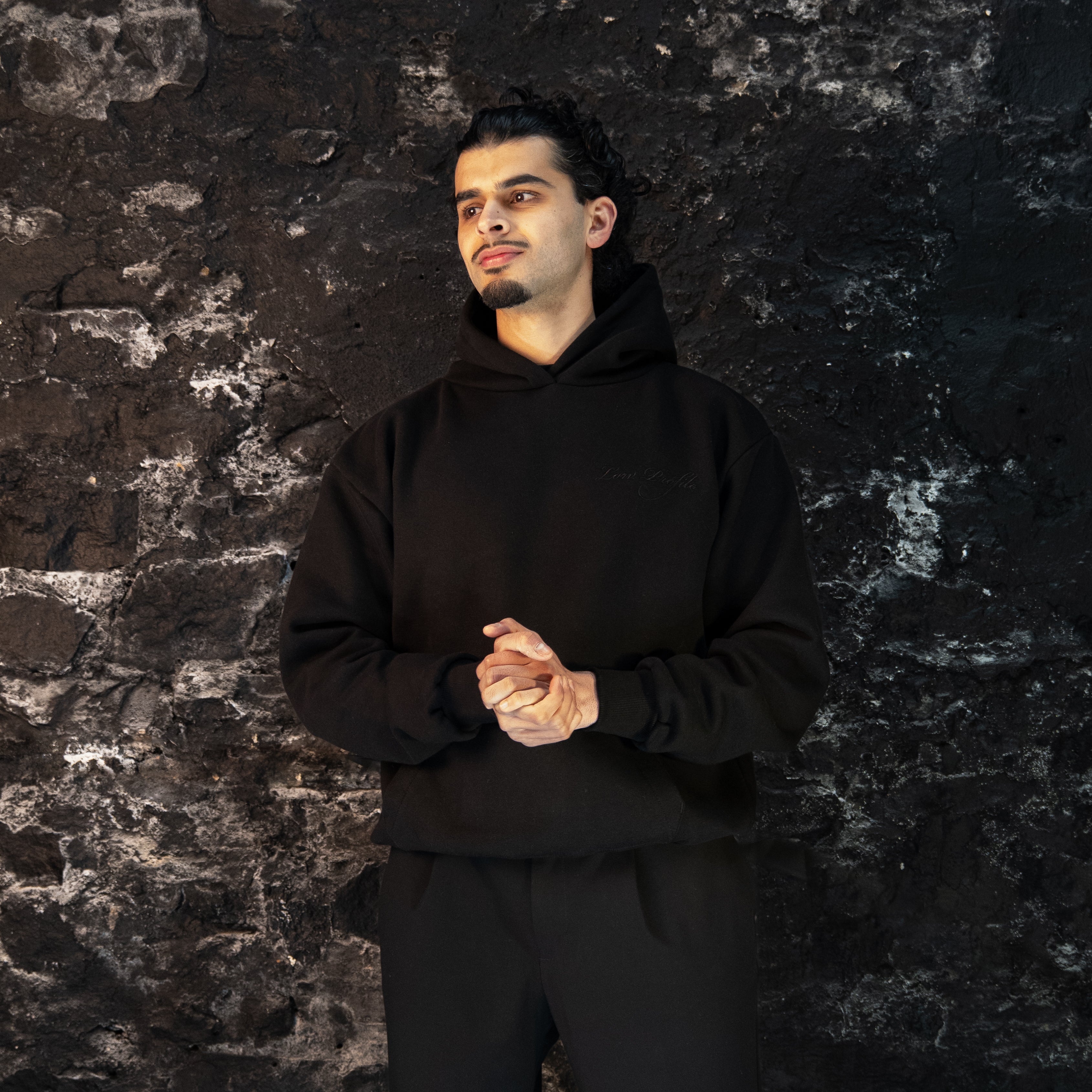 Low Profile Obsidian Black Hoodie