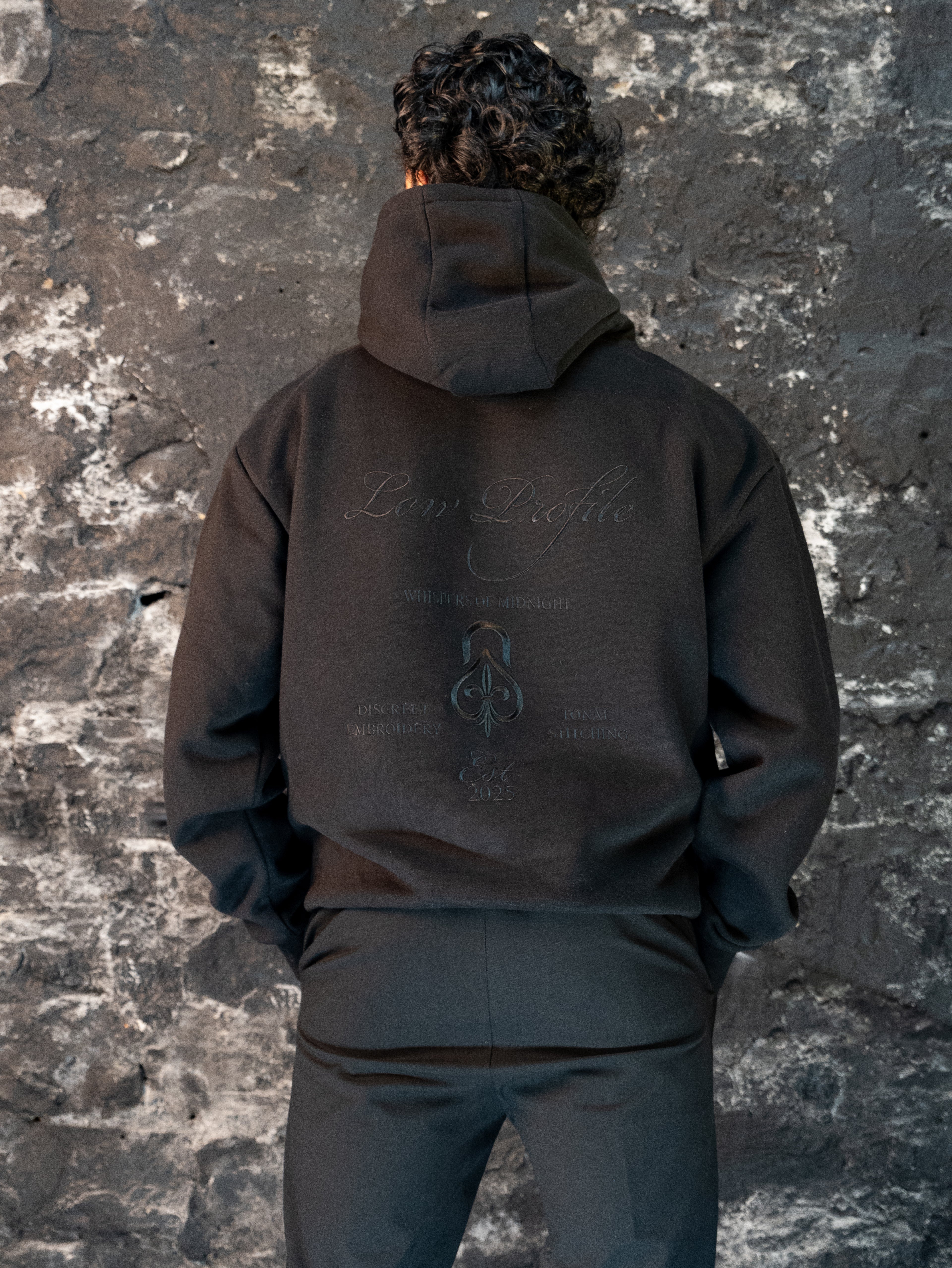 Low Profile Obsidian Black Hoodie