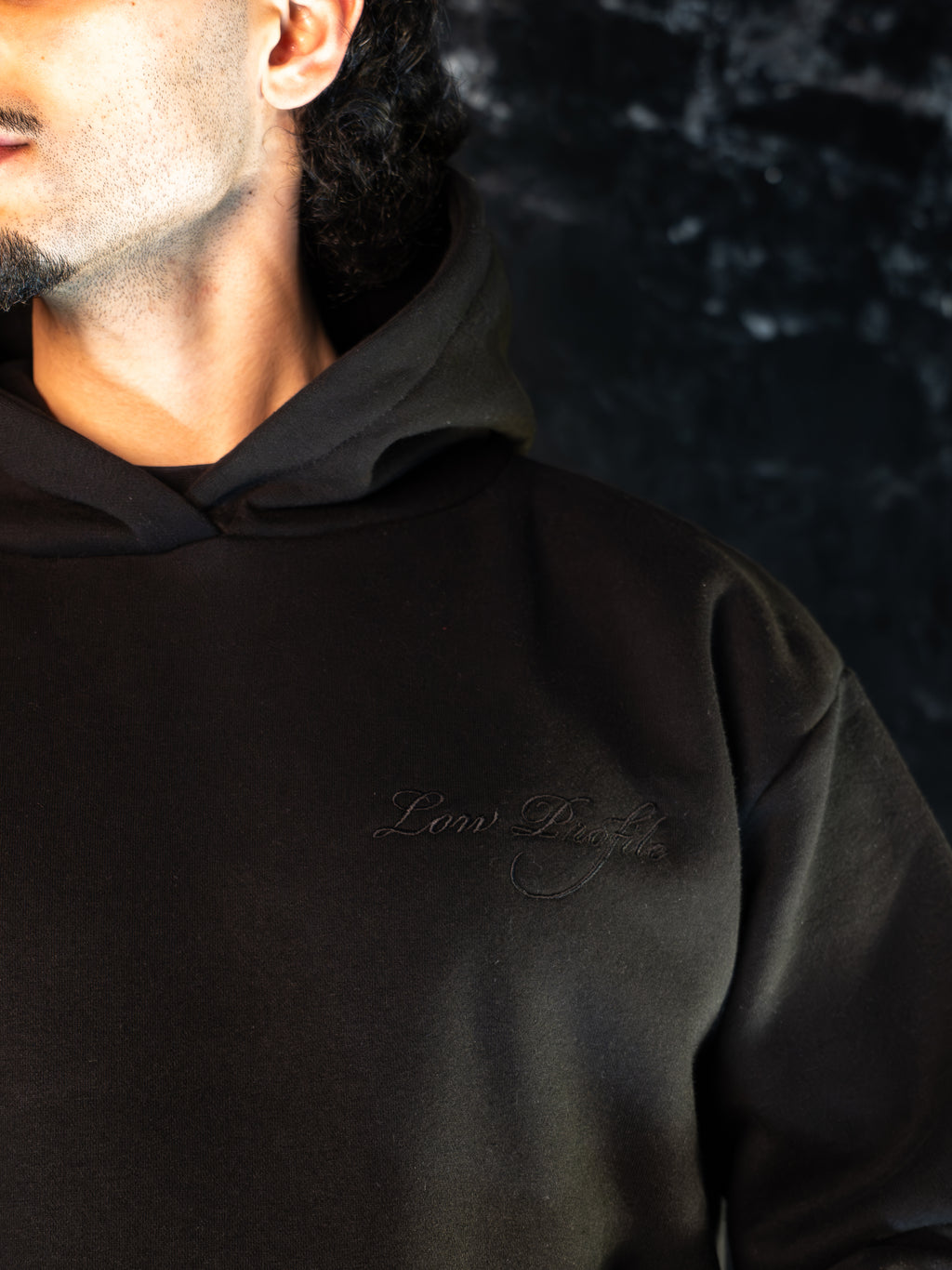 Low Profile Obsidian Black Hoodie