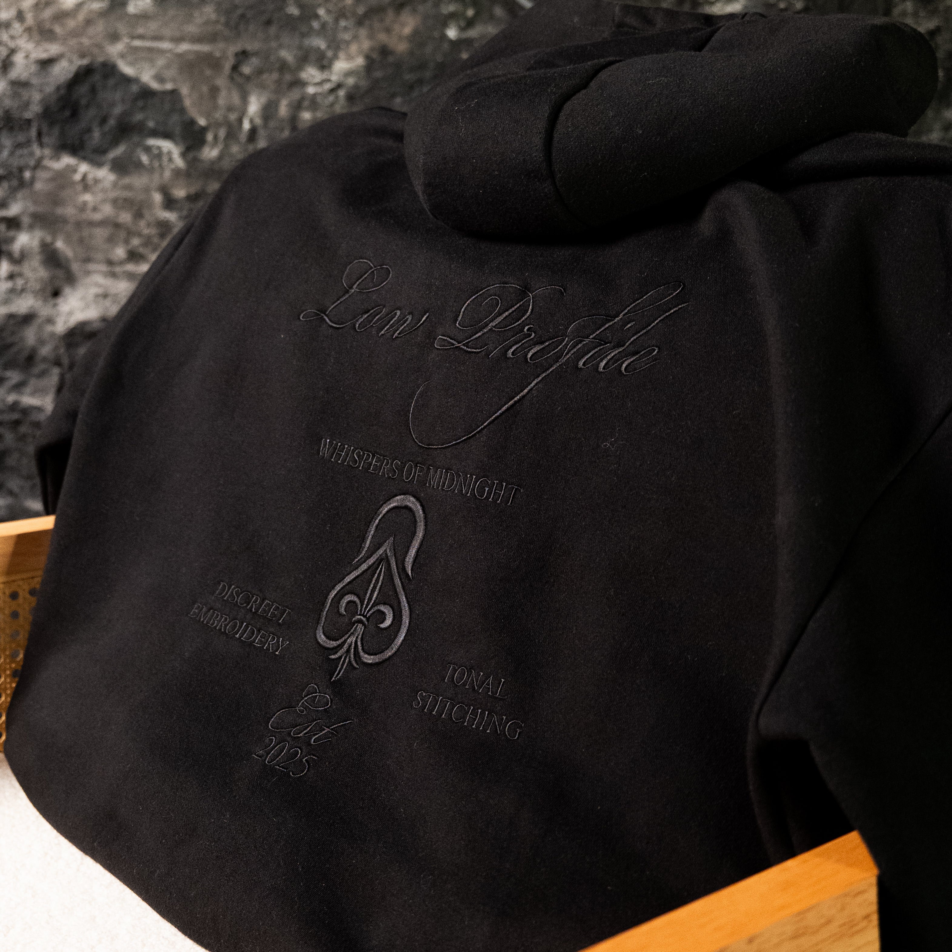 Low Profile Obsidian Black Hoodie