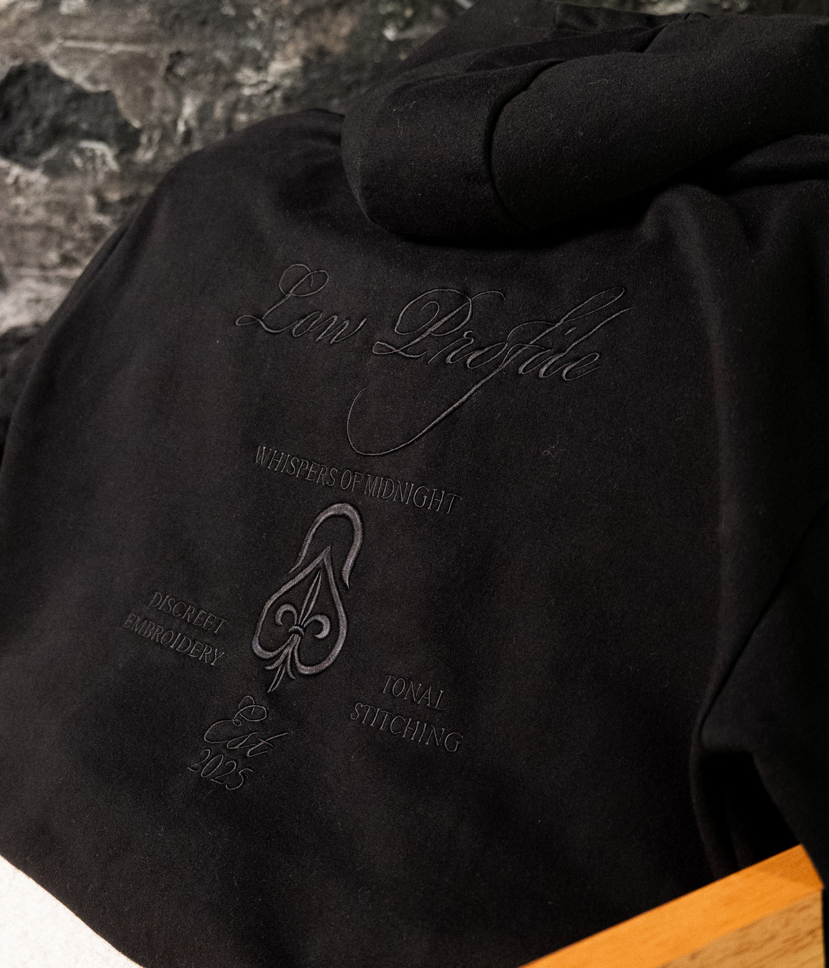 Low Profile Obsidian Black Hoodie